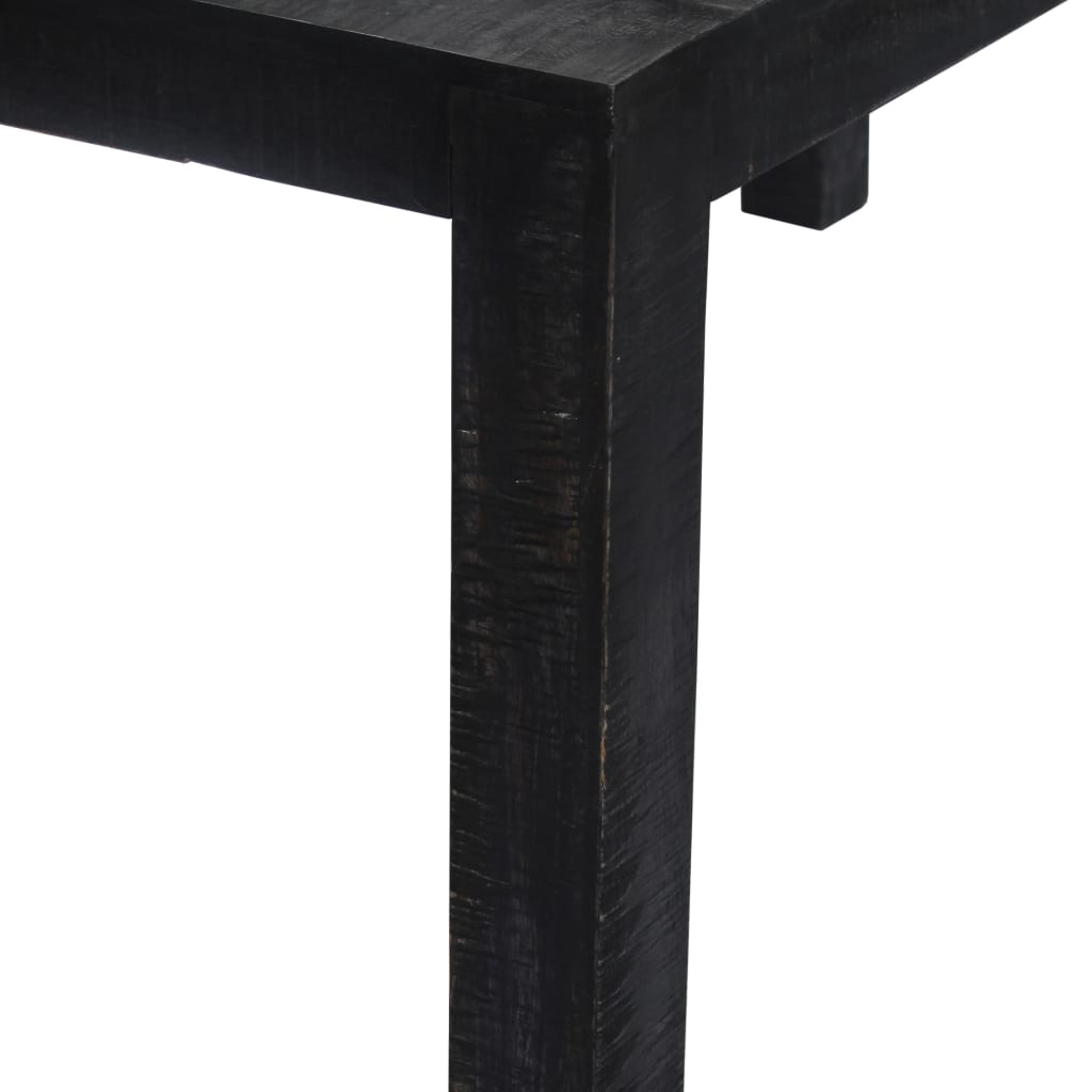 vidaXL Mesa de comedor de madera maciza de mango negra 140x80x76 cm