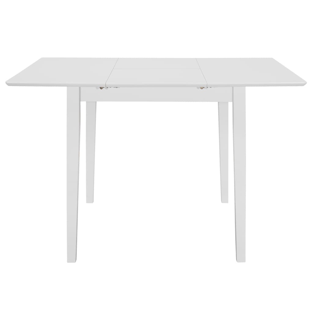 vidaXL Mesa de comedor extensible MDF blanca (80-120)x80x74 cm