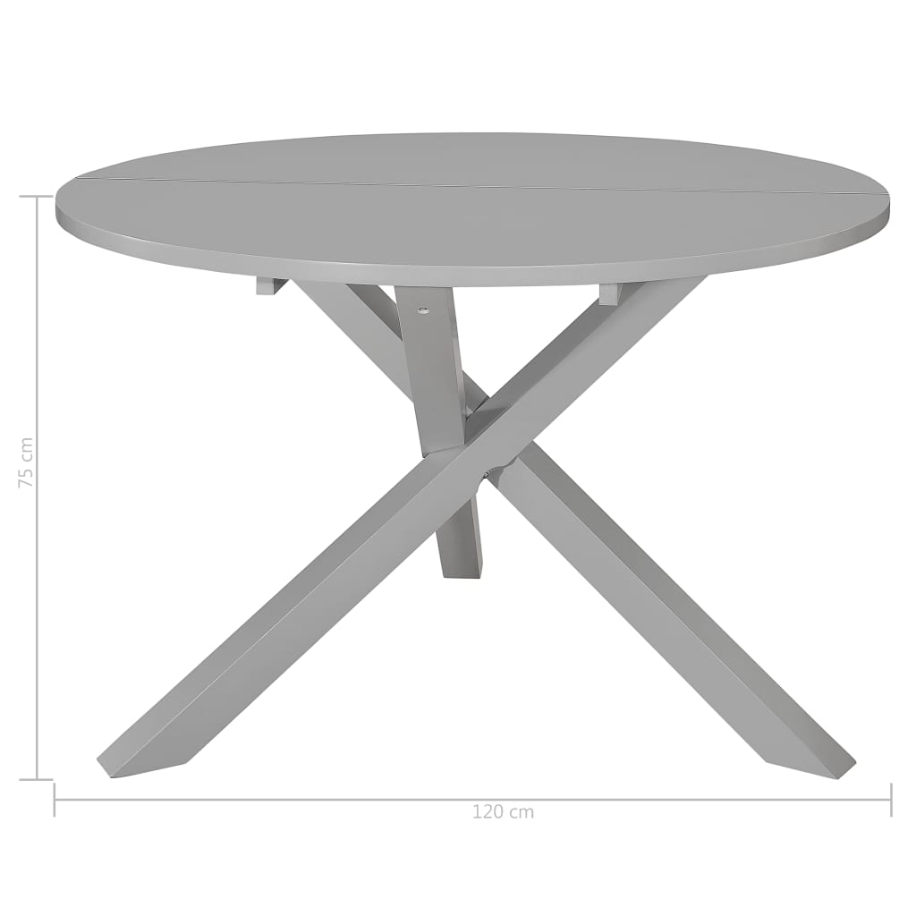 vidaXL Mesa de comedor de MDF gris 120x75 cm