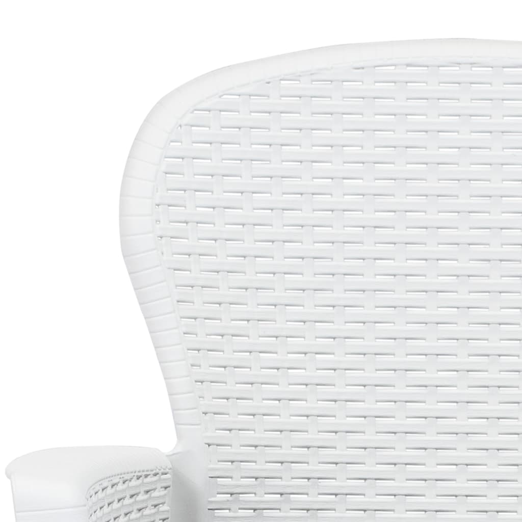 vidaXL Set de muebles de jardín 7 pzas plástico blanco aspecto ratán