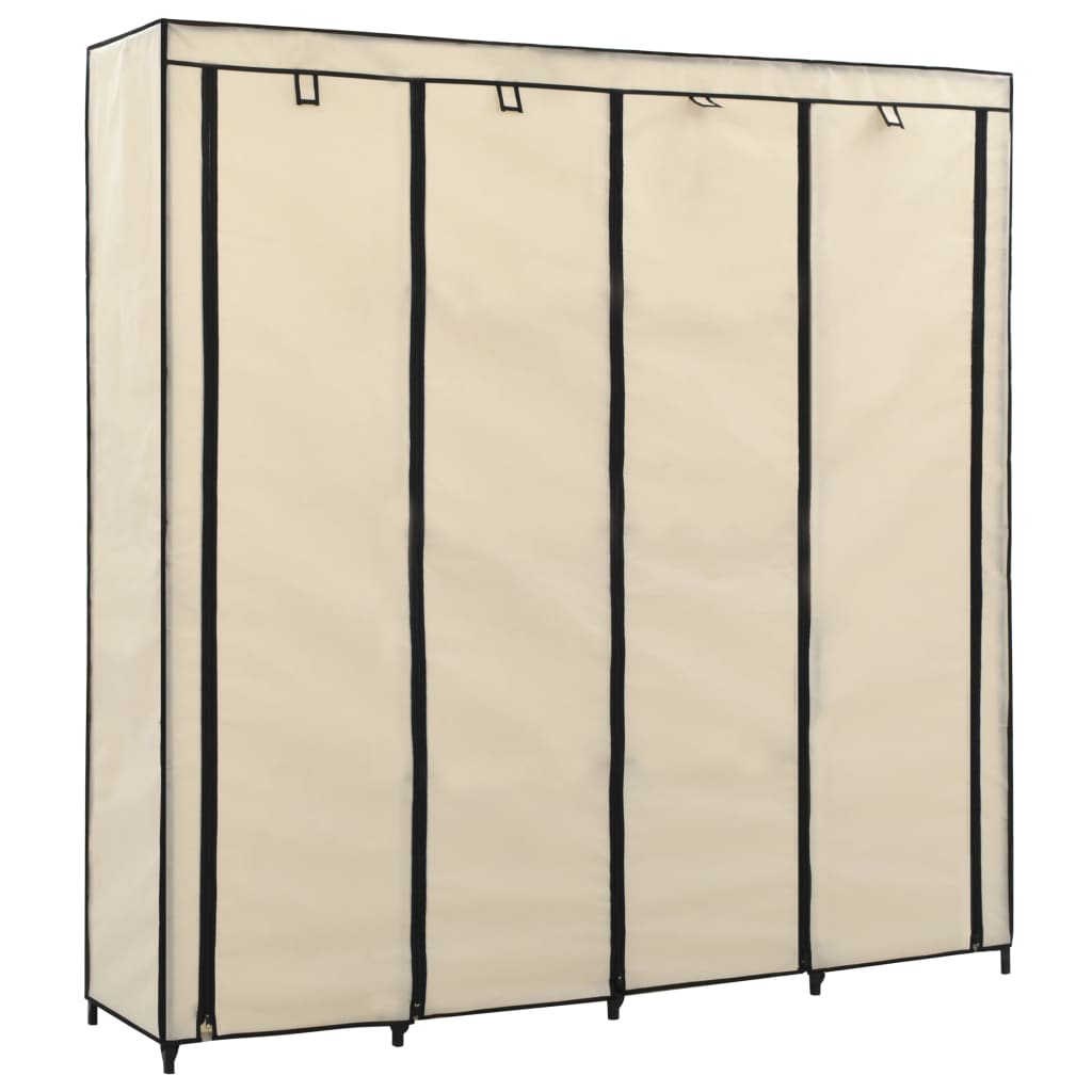 vidaXL Armario con 4 compartimentos color crema 175x45x170 cm