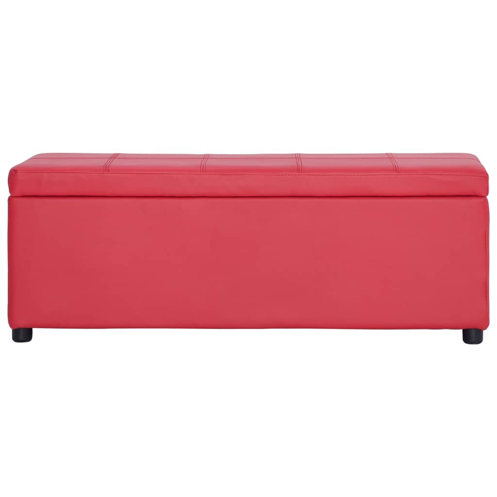 vidaXL Banco con espacio de almacenaje 116 cm cuero sintético rojo