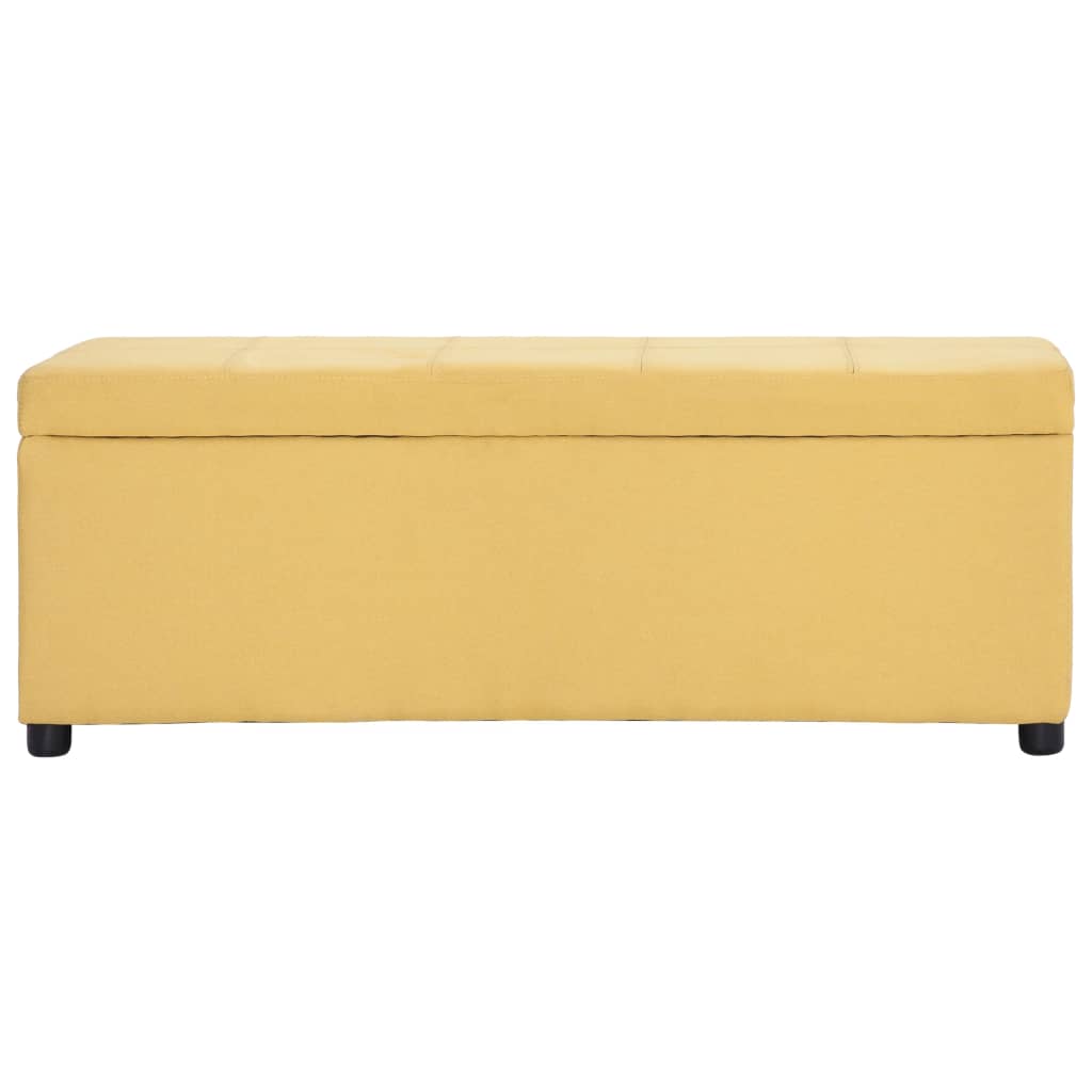 vidaXL Banco con espacio de almacenaje 116 cm poliéster amarillo