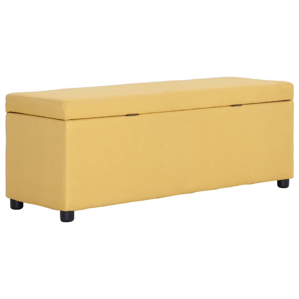 vidaXL Banco con espacio de almacenaje 116 cm poliéster amarillo