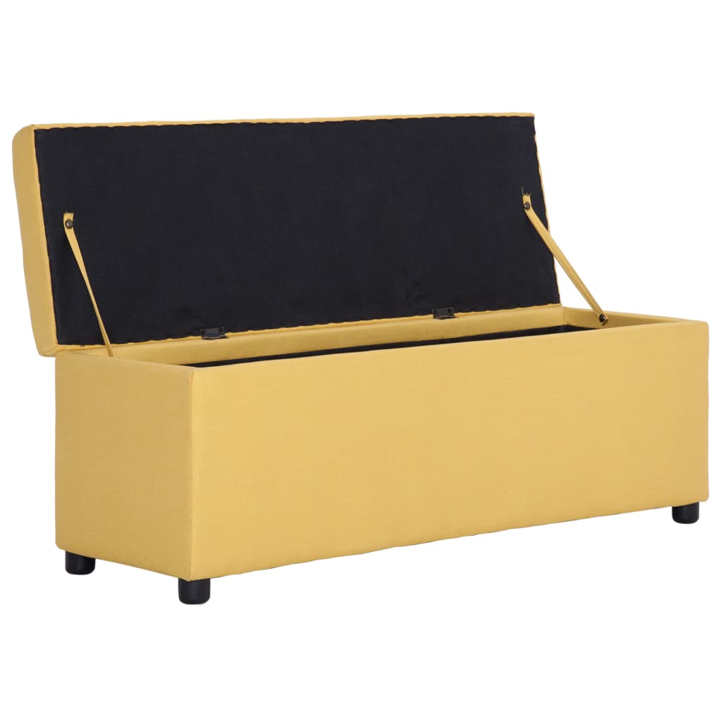 vidaXL Banco con espacio de almacenaje 116 cm poliéster amarillo