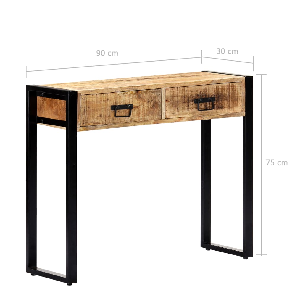 vidaXL Mesa consola de madera maciza de mango 90x30x75 cm