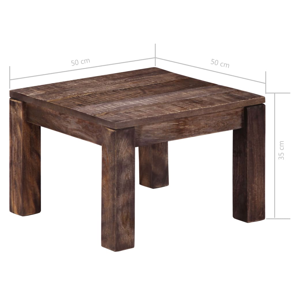 vidaXL Mesa de centro madera maciza de mango 50x50x35 cm