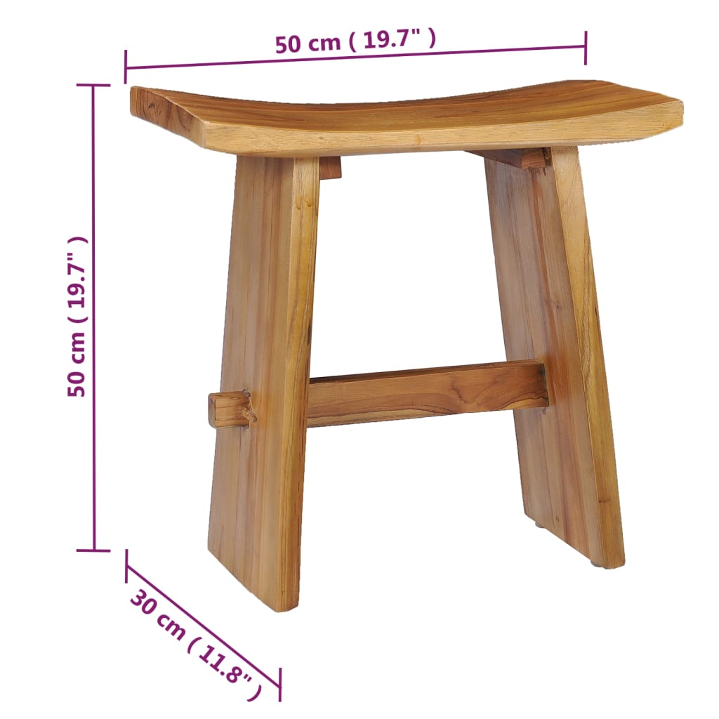 vidaXL Taburete de madera maciza de teca