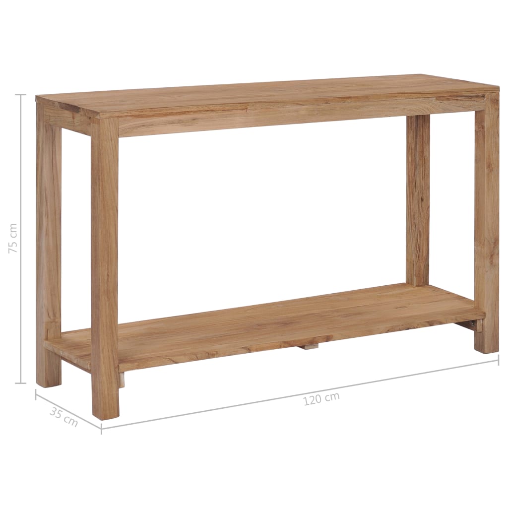 vidaXL Mesa consola de madera maciza de teca 120x35x75 cm