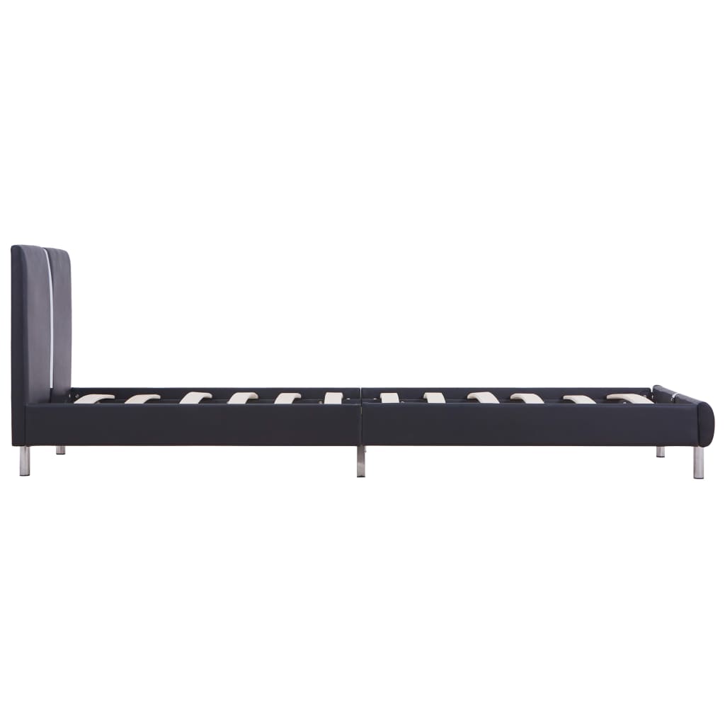 vidaXL Estructura de cama sin colchón cuero sintético negro 90x200 cm