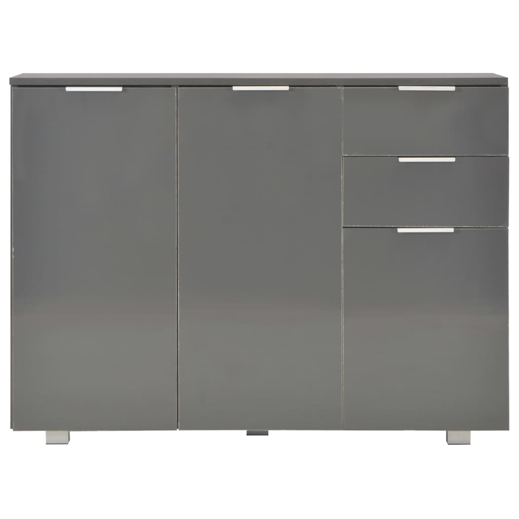 vidaXL Aparador gris brillante 107x35x80,5 cm