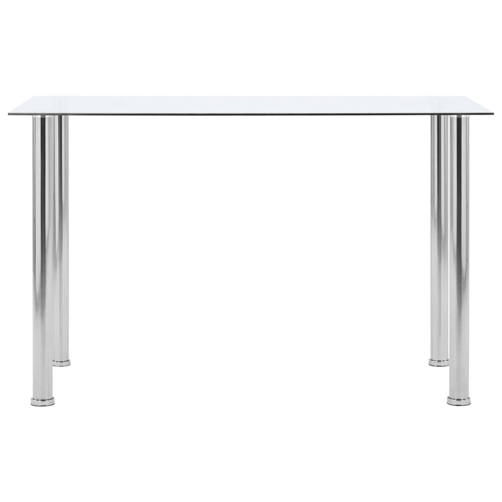 vidaXL Mesa de comedor vidrio templado transparente 120x60x75 cm