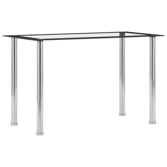 vidaXL Mesa de comedor vidrio templado negro transparente 120x60x75 cm