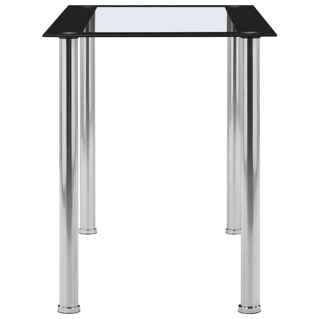 vidaXL Mesa de comedor vidrio templado negro transparente 120x60x75 cm