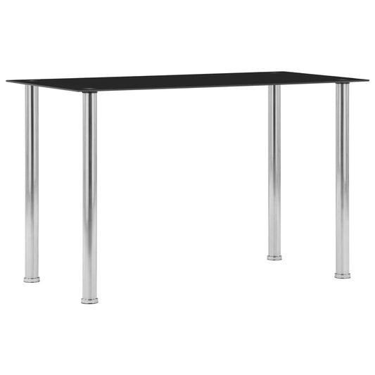 vidaXL Mesa de comedor de vidrio templado negro 120x60x75 cm