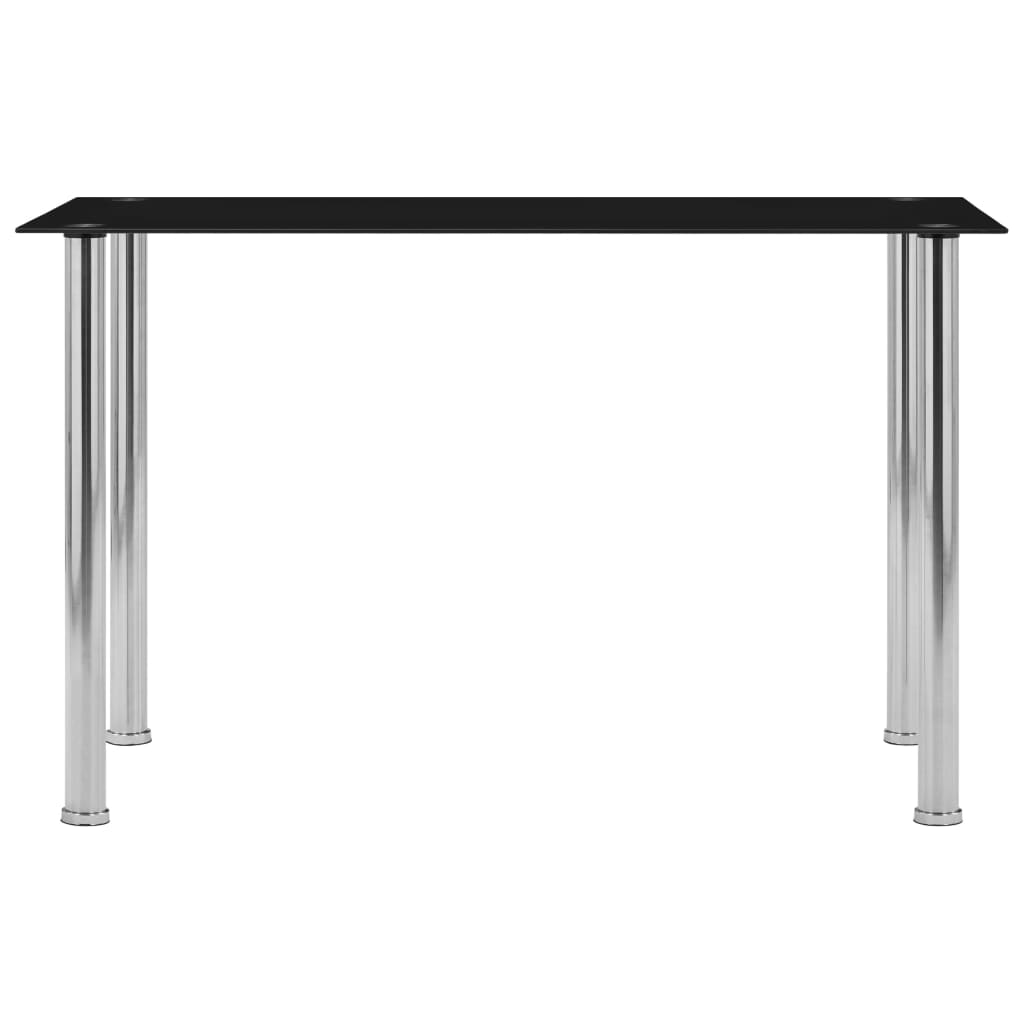 vidaXL Mesa de comedor de vidrio templado negro 120x60x75 cm