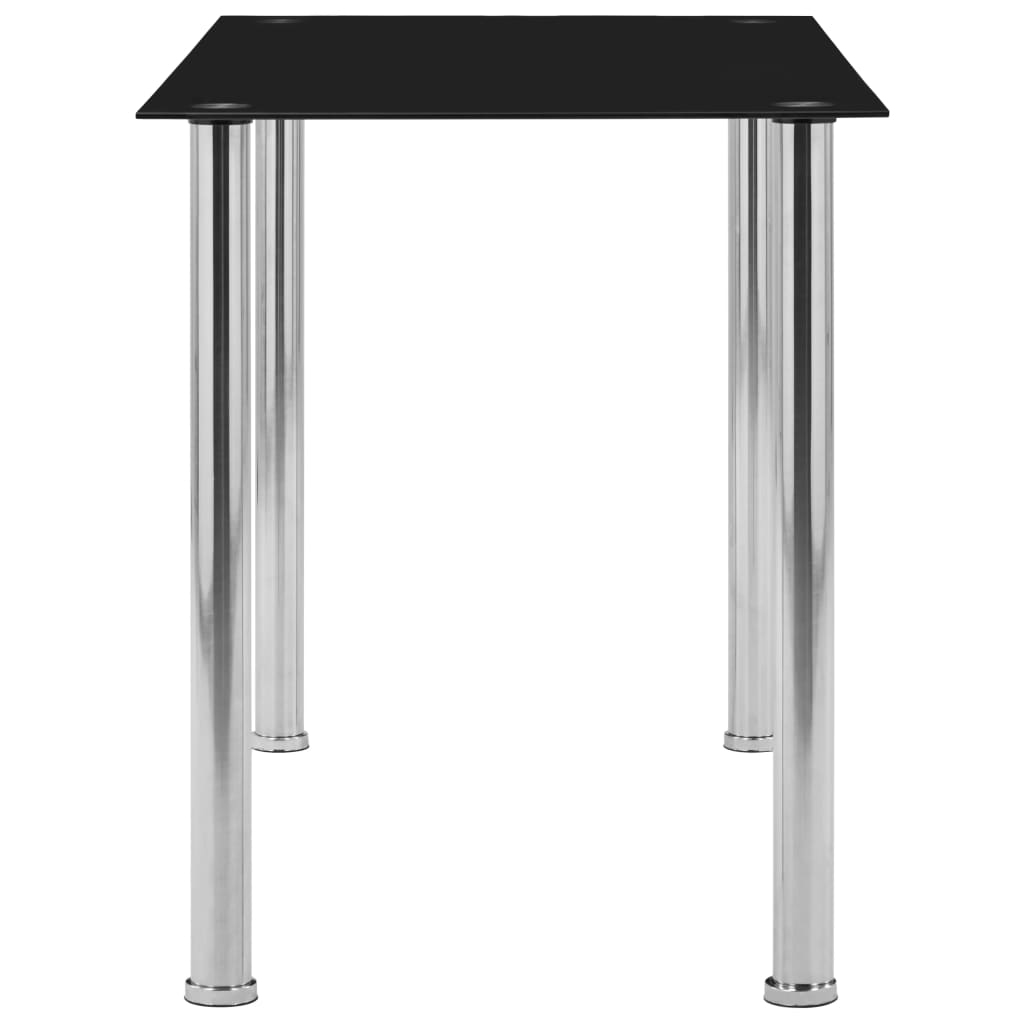 vidaXL Mesa de comedor de vidrio templado negro 120x60x75 cm