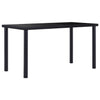 vidaXL Mesa de comedor de vidrio templado negro 140x70x75 cm