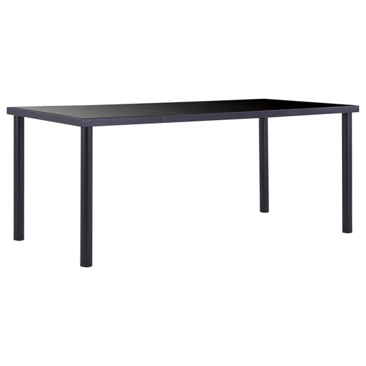 vidaXL Mesa de comedor de vidrio templado negro 180x90x75 cm