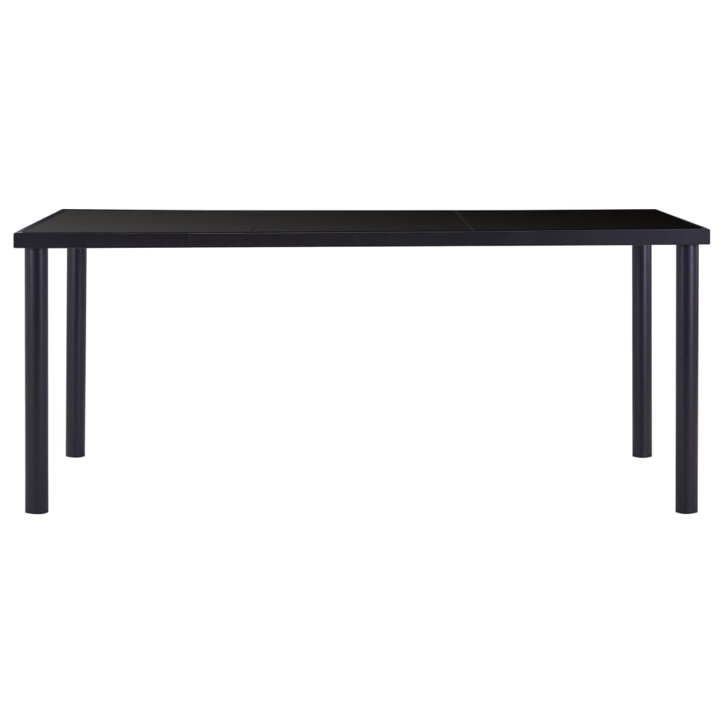 vidaXL Mesa de comedor de vidrio templado negro 180x90x75 cm