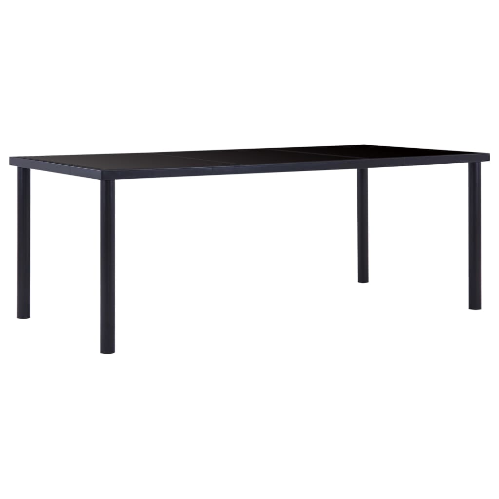 vidaXL Mesa de comedor de vidrio templado negro 200x100x75 cm