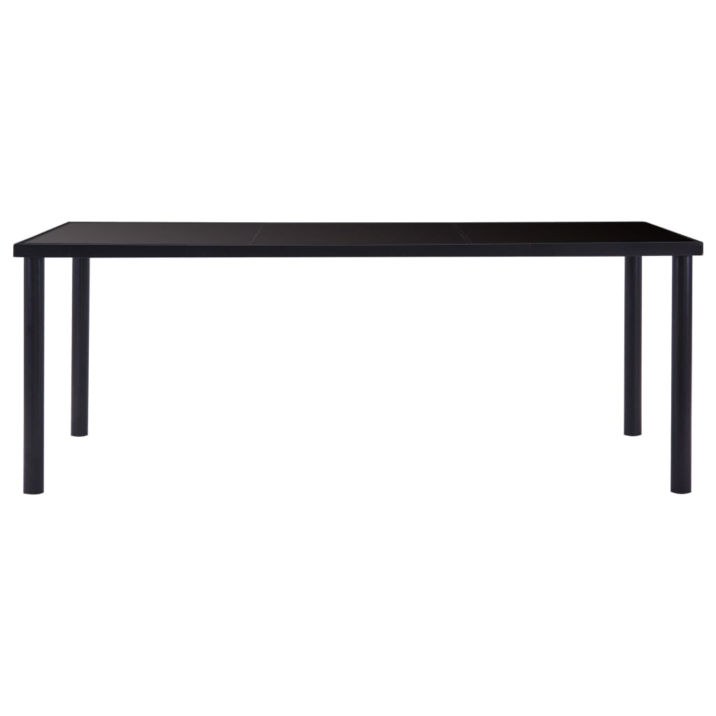 vidaXL Mesa de comedor de vidrio templado negro 200x100x75 cm