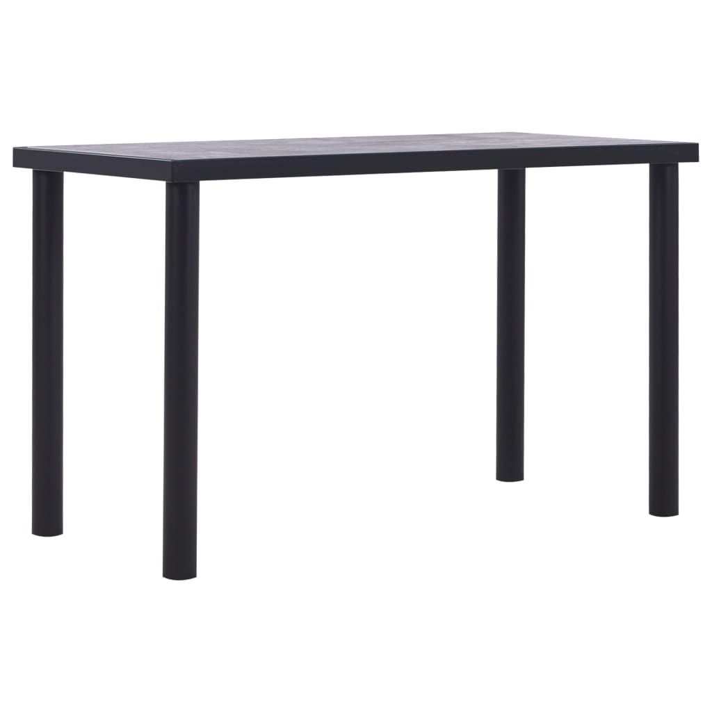 vidaXL Mesa de comedor de MDF negro y gris hormigón 120x60x75 cm