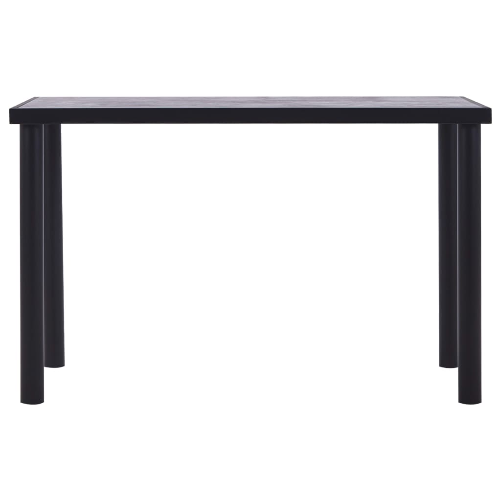 vidaXL Mesa de comedor de MDF negro y gris hormigón 120x60x75 cm