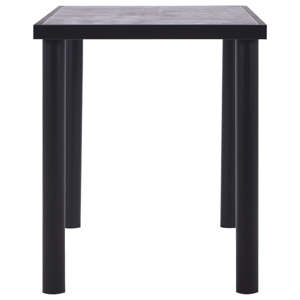 vidaXL Mesa de comedor de MDF negro y gris hormigón 120x60x75 cm