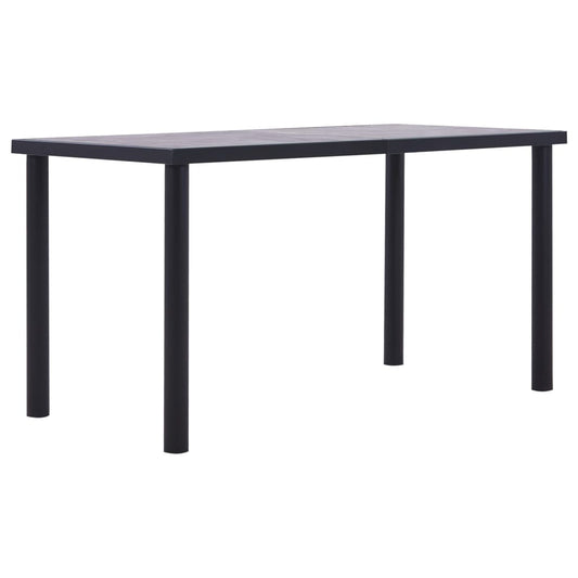 vidaXL Mesa de comedor de MDF negro y gris hormigón 140x70x75 cm