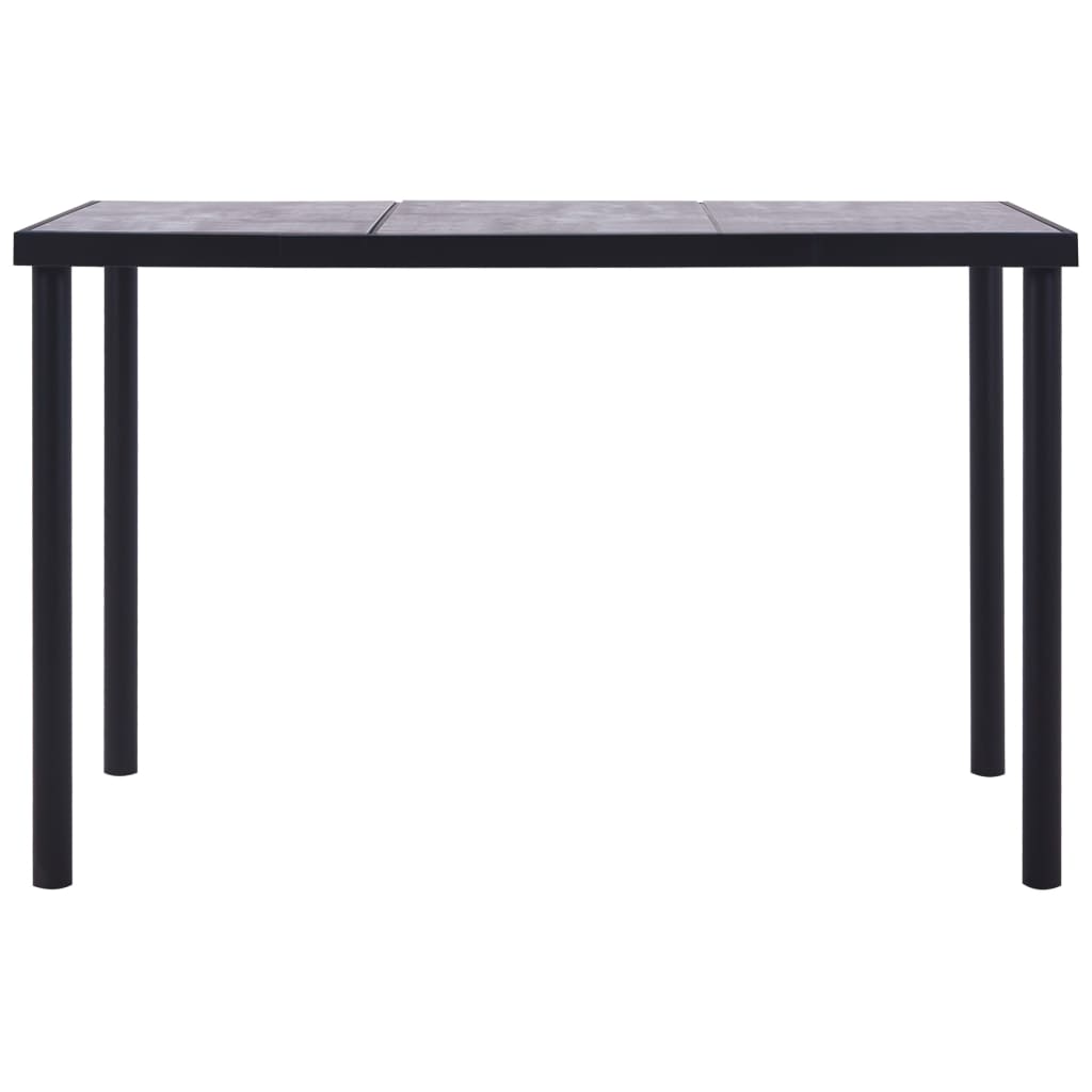 vidaXL Mesa de comedor de MDF negro y gris hormigón 160x80x75 cm