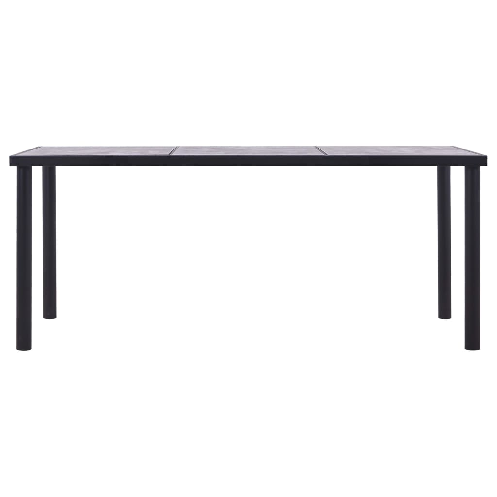 vidaXL Mesa de comedor de MDF negro y gris hormigón 180x90x75 cm