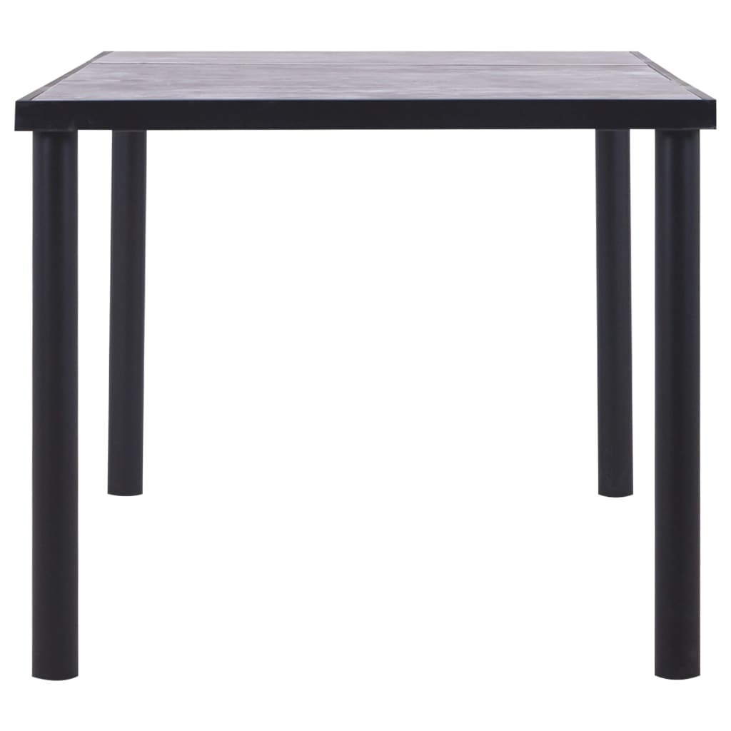 vidaXL Mesa de comedor de MDF negro y gris hormigón 180x90x75 cm