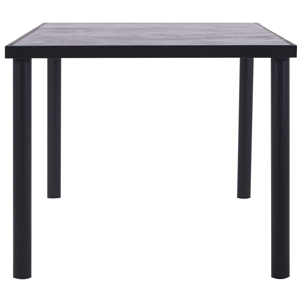 vidaXL Mesa de comedor de MDF negro y gris hormigón 200x100x75 cm