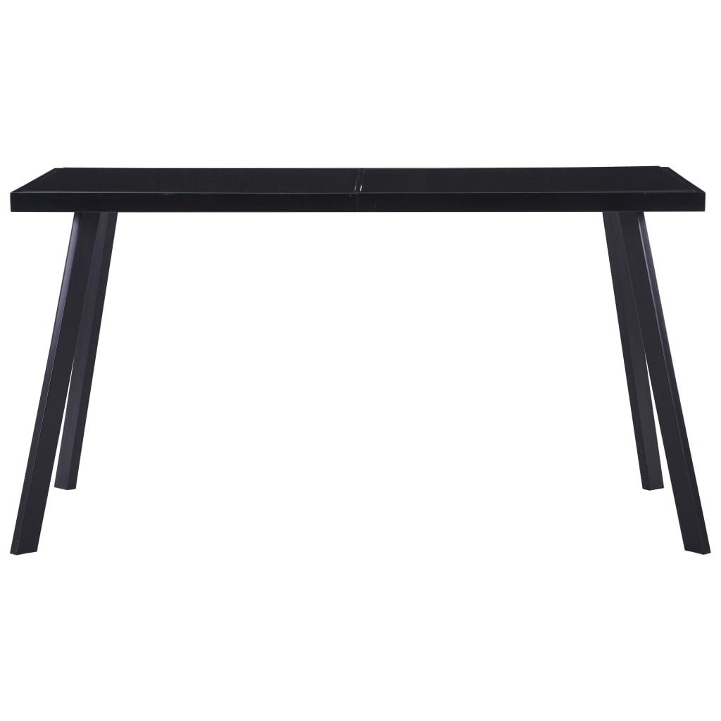 vidaXL Mesa de comedor de vidrio templado negro 140x70x75 cm