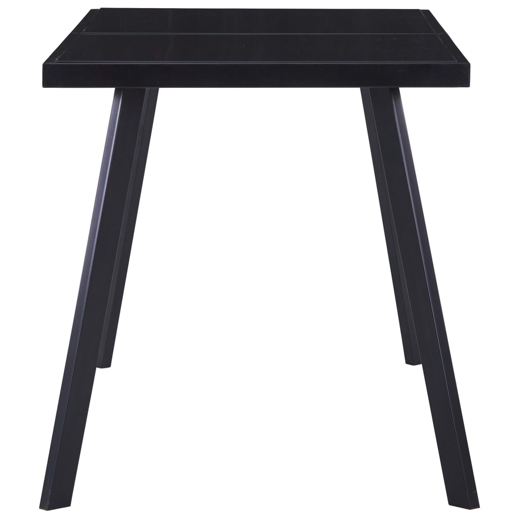 vidaXL Mesa de comedor de vidrio templado negro 140x70x75 cm