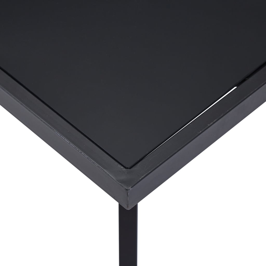 vidaXL Mesa de comedor de vidrio templado negro 140x70x75 cm