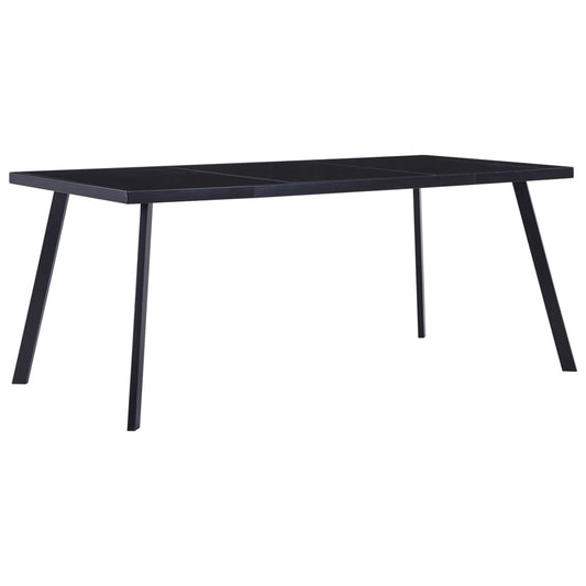 vidaXL Mesa de comedor de vidrio templado negro 160x80x75 cm