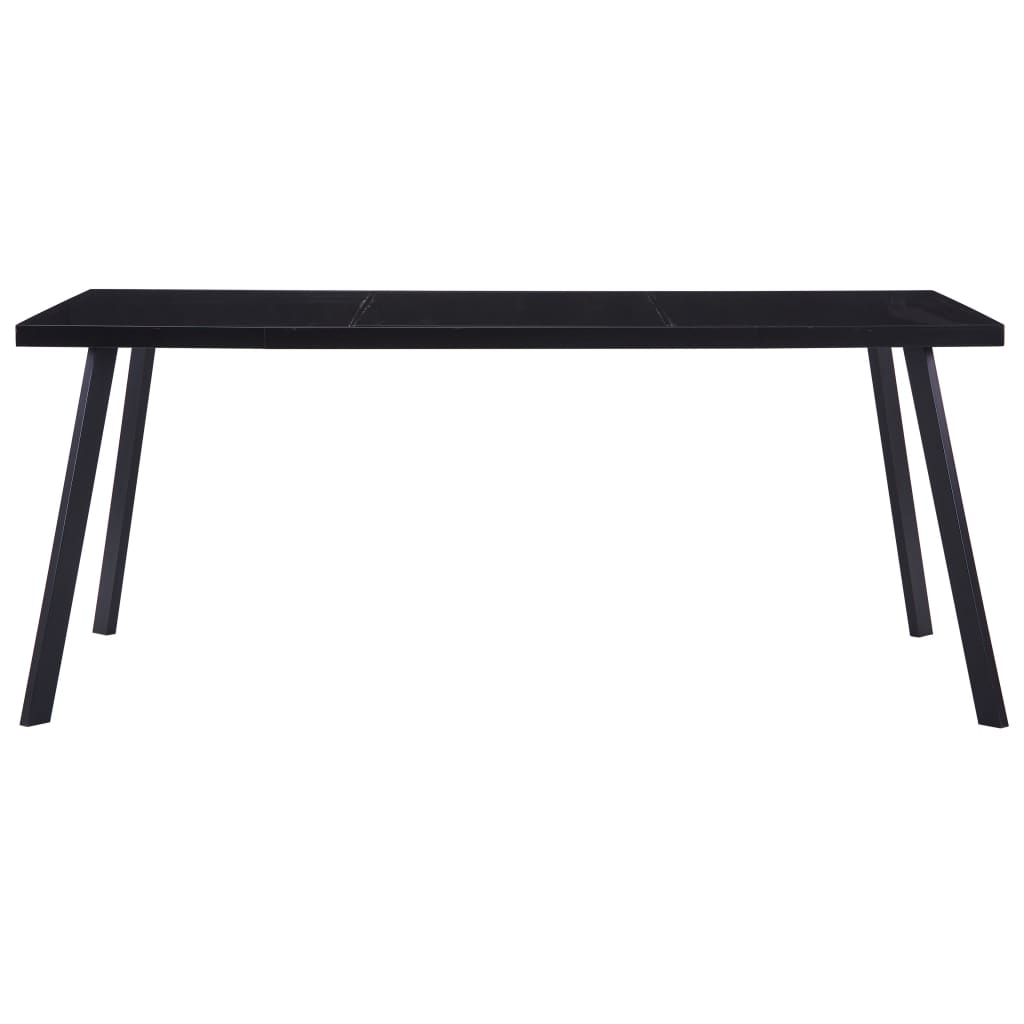 vidaXL Mesa de comedor de vidrio templado negro 160x80x75 cm