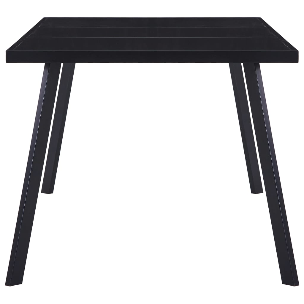 vidaXL Mesa de comedor de vidrio templado negro 160x80x75 cm