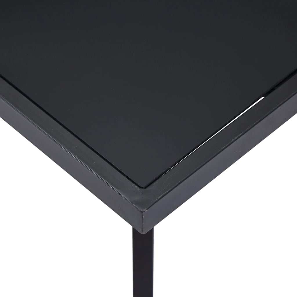 vidaXL Mesa de comedor de vidrio templado negro 160x80x75 cm