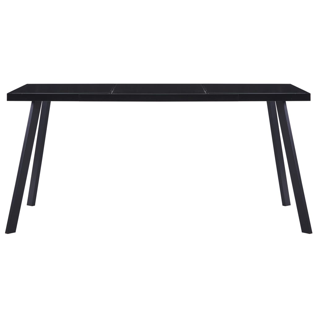 vidaXL Mesa de comedor de vidrio templado negro 180x90x75 cm