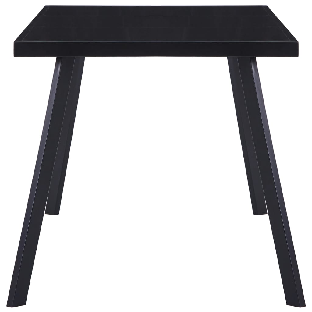 vidaXL Mesa de comedor de vidrio templado negro 180x90x75 cm