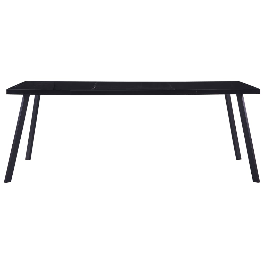 vidaXL Mesa de comedor de vidrio templado negro 200x100x75 cm