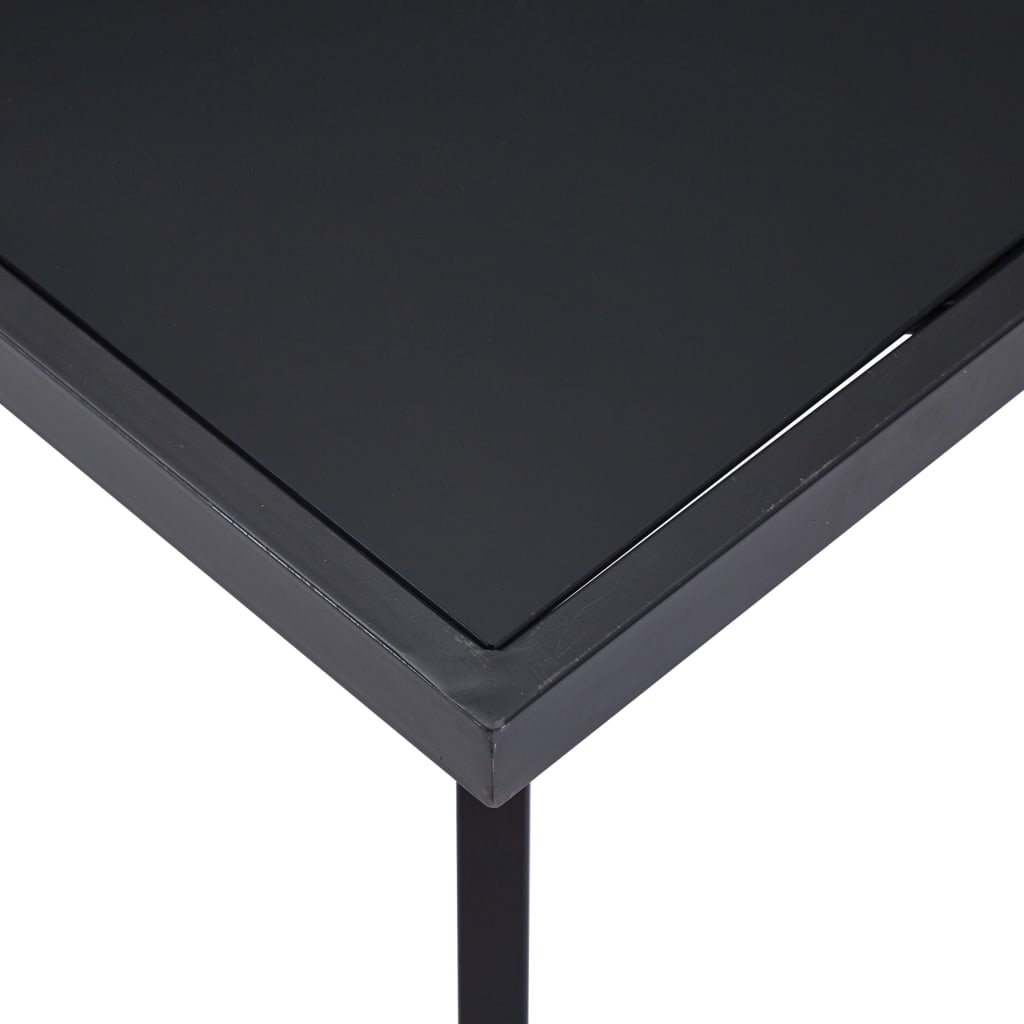 vidaXL Mesa de comedor de vidrio templado negro 200x100x75 cm