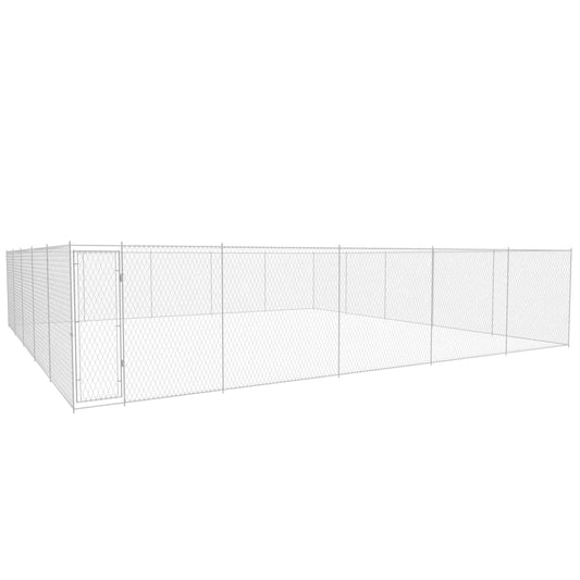 vidaXL Perrera de exterior de acero galvanizado 950x950x185 cm