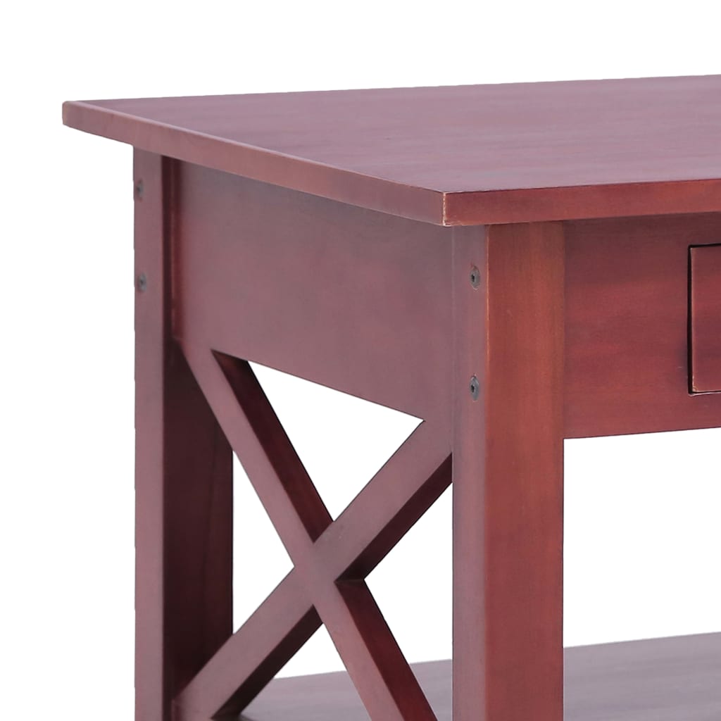 vidaXL Mesa de centro de madera maciza de caoba marrón 100x55x46 cm