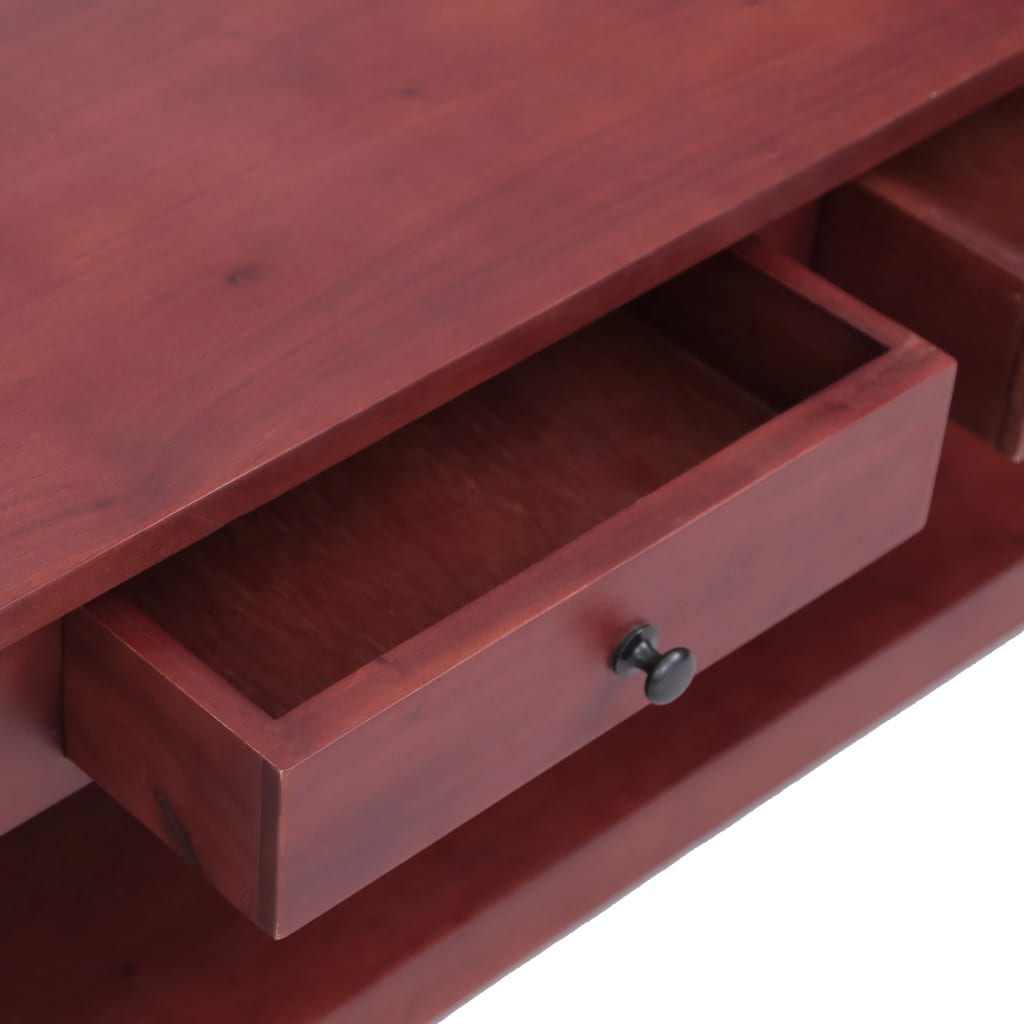 vidaXL Mesa de centro de madera maciza de caoba marrón 100x55x46 cm