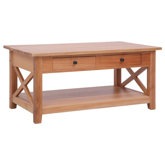 vidaXL Mesa de centro de madera maciza de caoba 100x55x46 cm