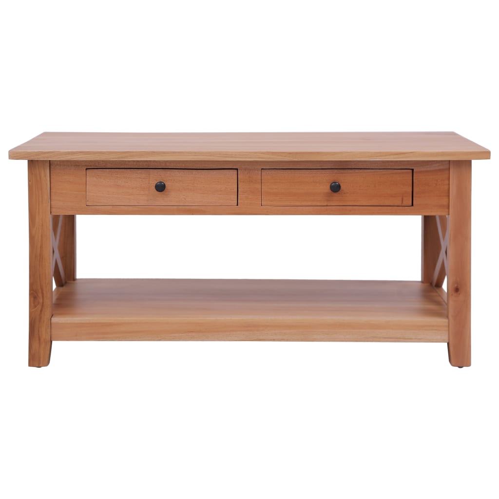 vidaXL Mesa de centro de madera maciza de caoba 100x55x46 cm